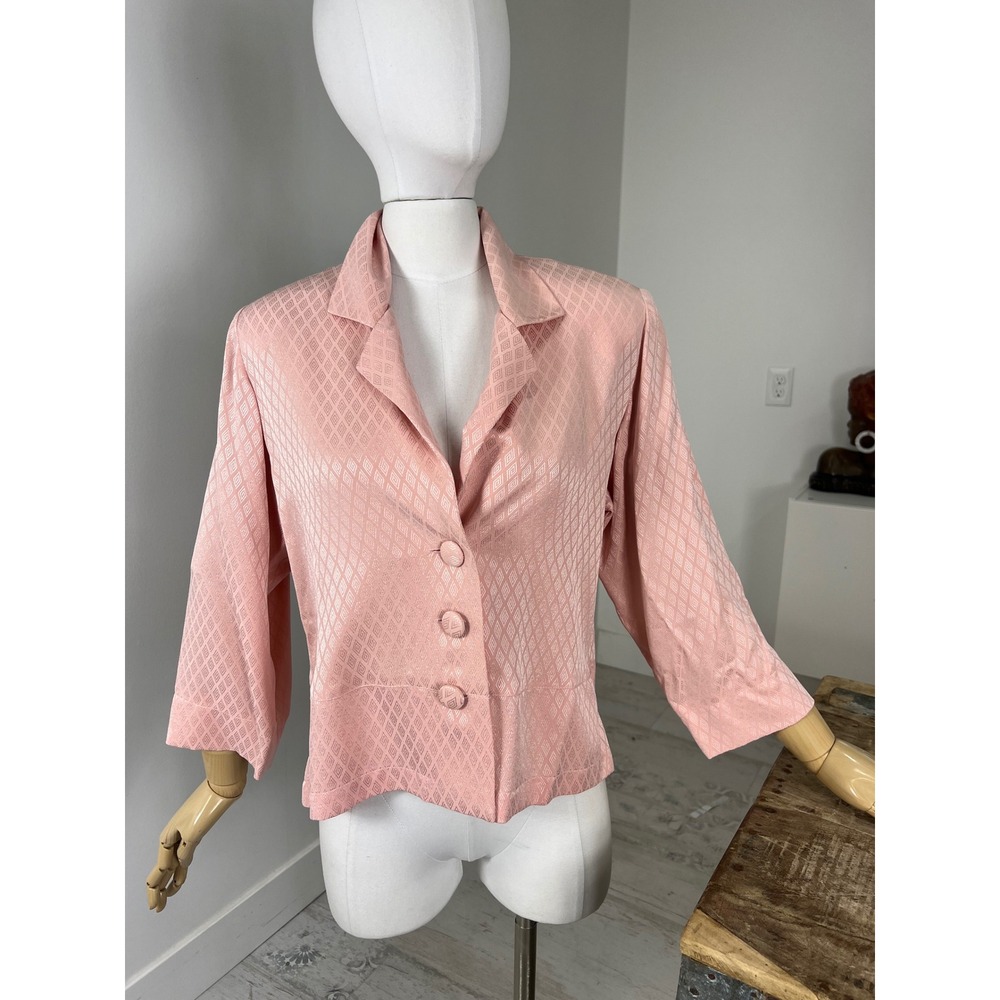 Lili‎ Butler Silk Button Up Blazer Blouse NWT Size M